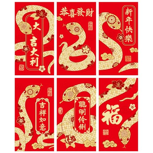 Ksikdeg Briefumschläge zum chinesischen Jahr der Schlange für das chinesische Neujahr 2025, Umschlagkollektion mit Schlange für den Urlaub Ksikdeg Briefumschläge zum chinesischen Jahr der Schlange für das chinesische Neujahr 2025, Umschlagkollektion mit Schlange für den Urlaub von Ksikdeg