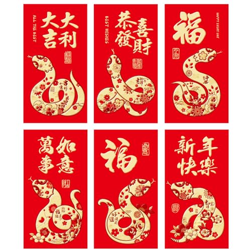 Ksikdeg Briefumschläge zum chinesischen Jahr der Schlange für das chinesische Neujahr 2025, Umschlagkollektion mit Schlange für den Urlaub Ksikdeg Briefumschläge zum chinesischen Jahr der Schlange für das chinesische Neujahr 2025, Umschlagkollektion mit Schlange für den Urlaub von Ksikdeg