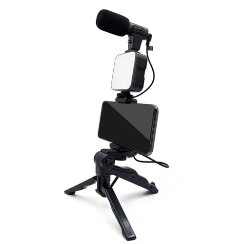 Ksikdeg Vlog Stativ für Telefon, Schreibtisch, Stativ, verstellbare Handyhalterung, LED-Fülllicht und Mikrofon Ksikdeg Vlog Stativ für Telefon, Schreibtisch, Stativ, verstellbare Handyhalterung, LED-Fülllicht und Mikrofon von Ksikdeg