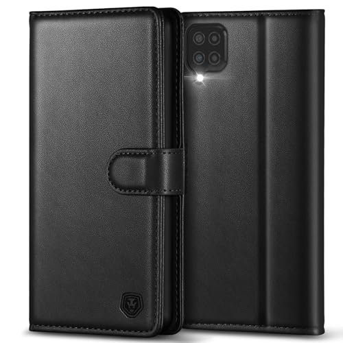 Handyhülle für Samsung Galaxy A12 Hülle PU Leder Galaxy M12 Klapphülle Brieftasche Kartenfach Ständer Magnet Handytasche Case Schutzhülle für Samsung Galaxy A12/M12 - Schwarz von Kuafcase