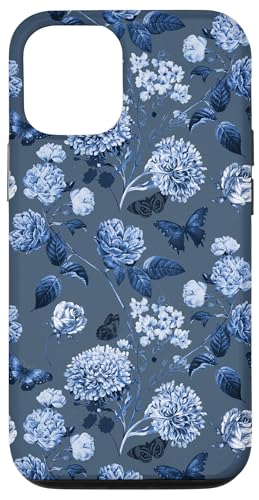 Hülle für iPhone 13 Vintage Toile-Blumenmuster auf Marineblau von Künstlerisch eleganter Botanischer Garten