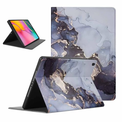 Kueqeay Hülle für Samsung Galaxy Tab A 10.1 2019 (SM-T510/T515), Aesthetic Marmor Motiv Design Ultra Dünn Leicht SchutzHülle mit Standfunktion TPU Rücken Slim PU Leder Smart Folio Tablet Cover, Grau von Kueqeay