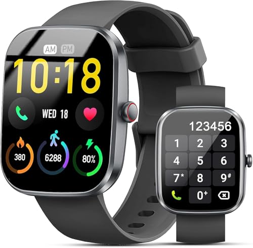 Smartwatch Herren Damen mit Telefonfunktion, 1.91" Fitnessuhr Damen, 110+Sportmodi IP68 Wasserdicht Sportuhr, Smart Watch mit Herzfrequenz, Schrittzähler, SpO2, Schlafmonitor, Uhren für iOS Android von Kuizil