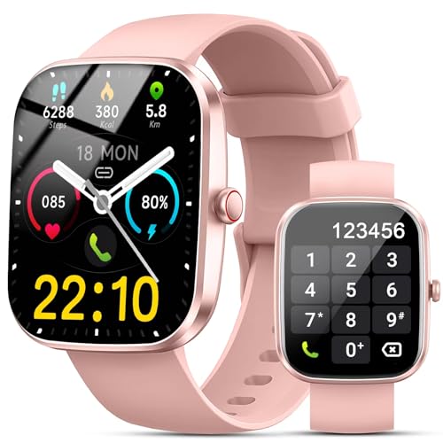 Smartwatch Damen Herren mit Telefonfunktion, 1.91" Fitnessuhr Damen, 100+Sportmodi IP68 Wasserdicht Sportuhr, Smart Watch mit Schrittzähler, Herzfrequenz, SpO2, Schlafmonitor, Uhren für iOS Android von Kuizil