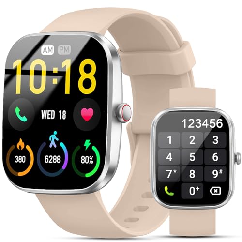 Smartwatch Damen Herren mit Telefonfunktion, 1.91" Fitnessuhr Damen, 100+Sportmodi IP68 Wasserdicht Sportuhr, Smart Watch mit Schrittzähler, Herzfrequenz, Schlafmonitor, SpO2, Uhren für iOS Android von Kuizil