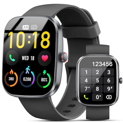 Smartwatch Herren Damen mit Telefonfunktion, 1.91" Fitnessuhr Damen, 100+Sportmodi IP68 Wasserdicht Sportuhr, Smart Watch mit Schrittzähler, Herzfrequenz, SpO2, Schlafmonitor, Uhren für iOS Android von Kuizil