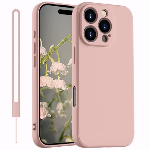 Kukiwhy für iPhone 16 Pro Hülle Silikon Case,Dünne mit Microfiber Hanyhülle für iPhone 16 Pro 5G aus flüssigem mit Kameraschutz,Kratzfeste und stoßfeste Schutzhülle für iPhone 16 Pro 6.3''(2024) Rosa von Kukiwhy