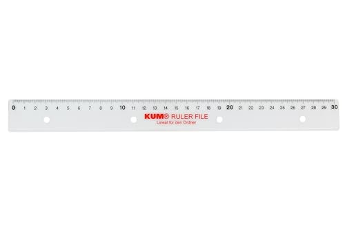 KUM AZ208.20.16-T - Lineal 30 cm, abheftbar, transparent, 5er Multipack, Schulmaterial von Kum