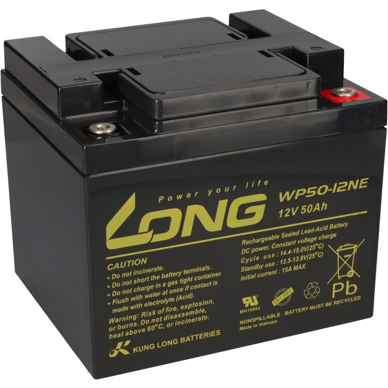 B-Ware Kung Long Akku 12V 50Ah Pb Batterie Bleigel WP50-12NE zyklenfest von KungLong