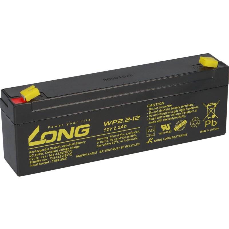 Kung Long WP2.2-12 12V 2,2Ah AGM Blei Batterie wartungsfrei VdS battery von KungLong