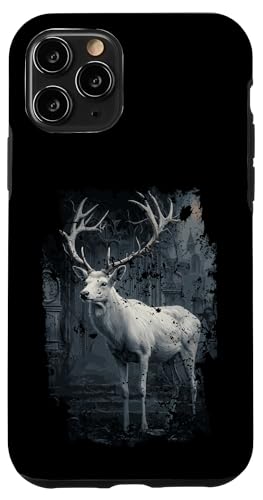 Hülle für iPhone 11 Pro Weißer Hirsch auf Friedhof von Kunstvolle Gothic Designs