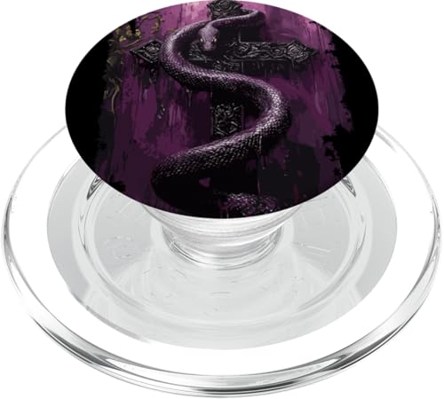 Violette Schlange - Gothic Kreuz PopSockets PopGrip für MagSafe von Kunstvolle Gothic Designs