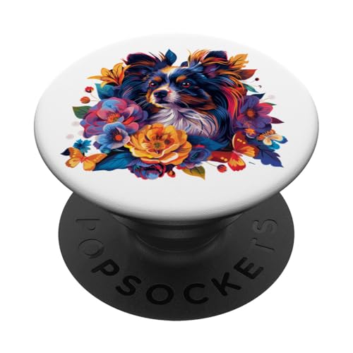 Floral Pop Art - farbenfroher Papillon PopSockets mit austauschbarem PopGrip von Kunstvolle Papillon Designs