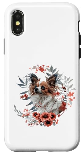 Hülle für iPhone X/XS Floral Art - liebenswerter Papillon von Kunstvolle Papillon Designs