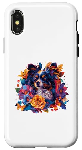 Hülle für iPhone X/XS Floral Pop Art - farbenfroher Papillon von Kunstvolle Papillon Designs