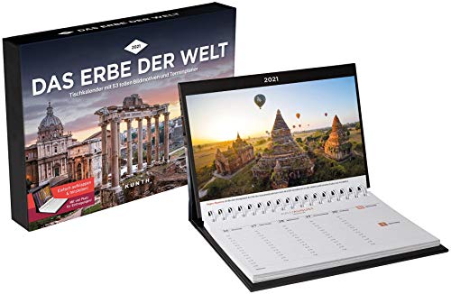 Das Erbe der Welt - Tischkalender - Kalender 2021 - Kunth-Verlag - Aufstellkalender mit Spiralbindung - Wochenplaner mit 53 Bildmotiven und Terminplaner mit Platz zum Eintragen - 22 cm x 17,5 cm von Kunth