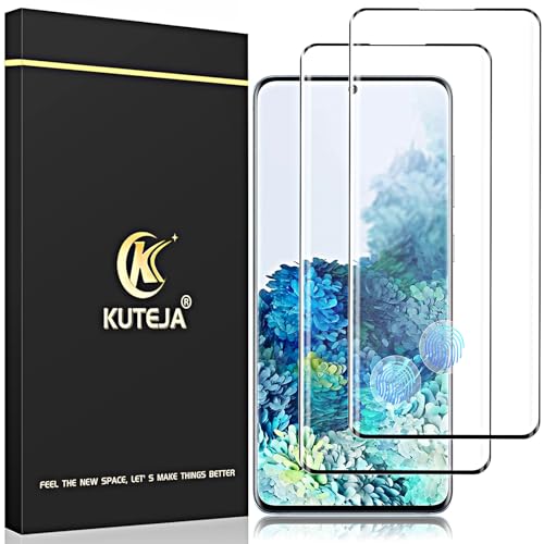 Kuteja Panzerglas Schutzfolie für Samsung Galaxy S20 [2 Stück], 9H Härte Folie, Anti-Kratzen, Ultra-Klar, Fingerabdruck-ID Gehärtetem Glas Displayschutzfolie für Galaxy S20 von Kuteja