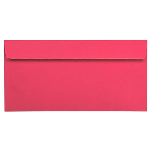 Kuvertwelt Briefumschläge DIN Lang (220x110mm) - Haftklebend - Hochwertige Umschläge in verschiedenen Stückzahlen 25 Stück Briefumschläge DIN Lang haftklebend Pink von Kuvertwelt