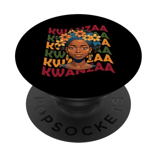 Happy Kwanzaa Black Heritage Holiday Afrikanische Frauen Mädchen PopSockets Klebender PopGrip von Kwanzaa African American Pride Apparel