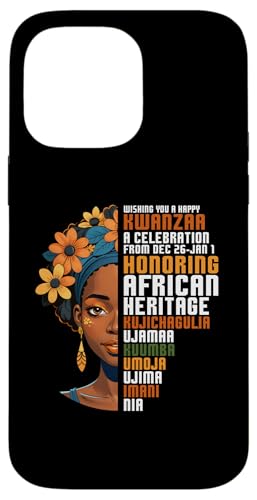 Hülle für iPhone 14 Pro Max Ich wünsche dir eine glückliche Kwanzaa 7 Principles African Woman von Kwanzaa African American Pride Apparel