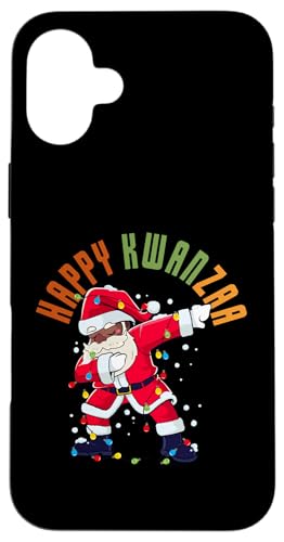 Hülle für iPhone 16 Plus Happy Kwanzaa Lustiger Santa Dab Dance für Herren und Jungen, Schwarz von Kwanzaa African American Pride Apparel