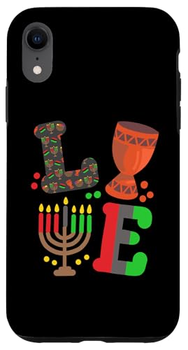 Hülle für iPhone XR Love Happy Kwanzaa Afrikanische Karte Kinara Kerzen Männer Frauen Kinder von Kwanzaa African American Pride Apparel