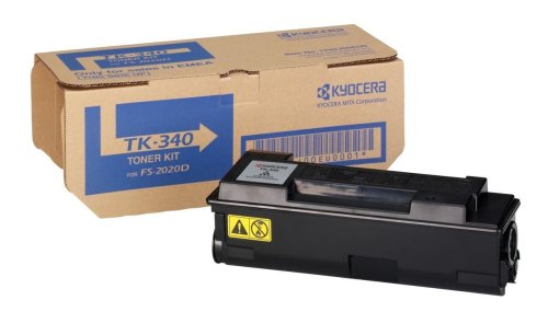 Kyocera TK-340 Toner Schwarz. Original Tonerkartusche 1T02J00EUC. Toner Drucker kompatibel für ECOSYS FS-2020D. Drucker Toner für bis zu 12000 Seiten von Kyocera