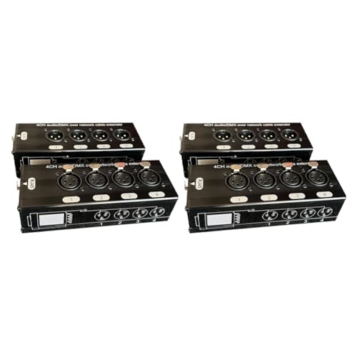 Kytxqikd 2Paar 4-Kanal 3-Pin XLR Audio und über Netzwerkkabel-Extender DMX512 Netzwerksignal Extender Schwarz von Kytxqikd