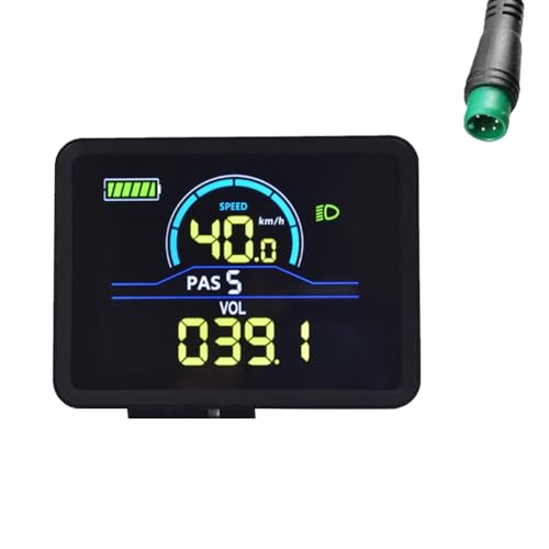 Kznifmk P5C LCD-Anzeige für Elektrofahrräder, 24 V-60 V, Intelligentes E-Bike-Display, IP67, UART, LCD-Anzeige, 5-Polig von Kznifmk