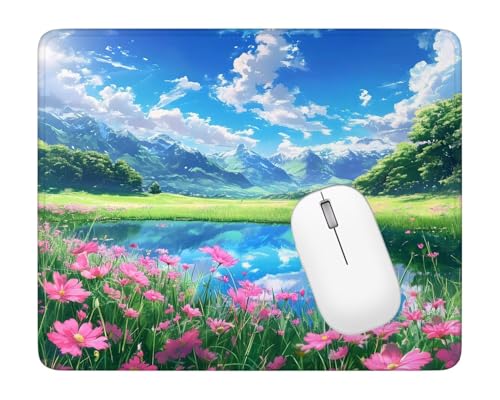 Mauspad Blau Mousepad Gaming Blume Mauspad 300x250x3mm,Gaming Mouse Pad mit Wasserdicht und Rutschfester Gummi, Schreibtischunterlage für Arbeit, Gaming, Studium, Laptop, Computer, Geschenke ZS-386 von Kzzggyym