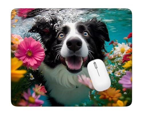 Mauspad Farbe Mousepad Gaming Hund Mauspad 180x230x3mm,Gaming Mouse Pad mit Wasserdicht und Rutschfester Gummi, Schreibtischunterlage für Arbeit, Gaming, Studium, Laptop, Computer, Geschenke ZS-43 von Kzzggyym