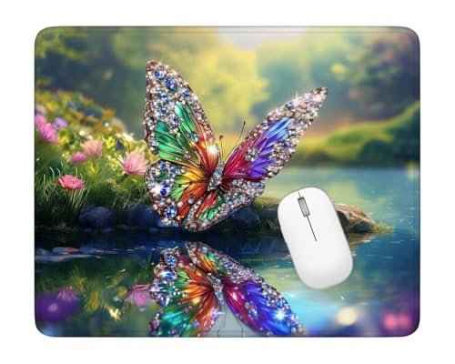 Mauspad Farbe Mousepad Gaming Schmetterling Mauspad 150x200x3mm,Gaming Mouse Pad mit Wasserdicht und Rutschfester Gummi, Schreibtischunterlage für PC-Büro, Arbeit, Gaming,Studium,Laptop,Computer ZS-50 von Kzzggyym