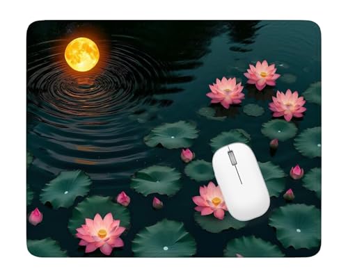 Mousepad Rosa Mauspad Blume Gaming Mauspad 360x300x3mm, Genähte Kanten Maus Pad, Verbessert Geschwindigkeit und Präzision, Leichtes Gleiten, Tragbar Mauspad, Gaming Zubehör,Geschenke für Männer ZS-151 von Kzzggyym