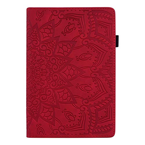 Hülle für Samsung Galaxy Tab A 10.1 2019 Schutzhülle SM-T510/T515/T517 Prämie PU Leder Folio Flip Case Cover mit Kartentasche,Standfunktion, für Galaxy Tab A 10.1 Zoll 2019 Tablet,Rot von L&Btech