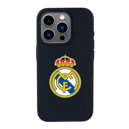 LA CASA DE LAS CARCASAS Schutzhülle für iPhone 15 Pro von Real Madrid, Wappen von Real Madrid, aus flüssigem Silikon, zum Schutz Ihres Handys. Flexible Schicht, mit offizieller Lizenz von Real Madrid von LA CASA DE LAS CARCASAS