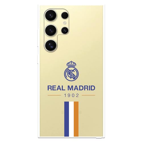 Schutzhülle für Samsung Galaxy S24 Ultra Real Madrid 1902, transparent zum Schutz Ihres Handys. Flexible Silikonschicht mit offizieller Lizenz von Real Madrid von LA CASA DE LAS CARCASAS
