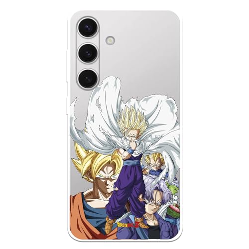 Schutzhülle kompatibel mit Samsung Galaxy S24 Offizieller Dragon Ball Krieger Saiyajins zum Schutz Ihres Handys; transparente Silikonhülle, flexibel, offiziell lizenziert von Dragon Ball von LA CASA DE LAS CARCASAS