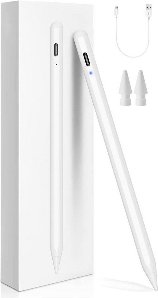 LA CUTE Eingabestift Stylus Pen für iPad mit USB-C, Magnetischer Eingabestift, Pencil (Stylus Pen Set mit Ladekabel & Ersatzspitzen für iPads, Enthält Stylus Pen, USB-C Ladekabel, 2 Ersatzspitzen) Apple Pencil Kabelloses Laden, Magnetische Befestigung, Kippfunktion von LA CUTE