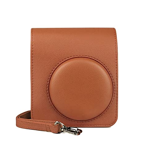 LABOIUF Schwarz Braun Pu. Ledertasche Instant Filmkamera for Schultergurt Schutzabdeckung for Fuji Instax Mini 40 Kameratasche(Brown) von LABOIUF