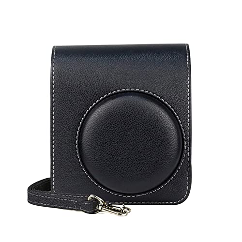 LABOIUF Schwarz Braun Pu. Ledertasche Instant Filmkamera for Schultergurt Schutzabdeckung for Fuji Instax Mini 40 Kameratasche(schwarz) von LABOIUF