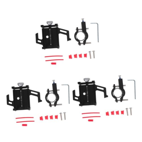 LABRIMP 3 Sätze Handyhalter Telefon Handyständer Automatischer Hamsterfutterautomat Fahrradzelle Heimtrainer Fahrrad Rot Aluminiumlegierung von LABRIMP