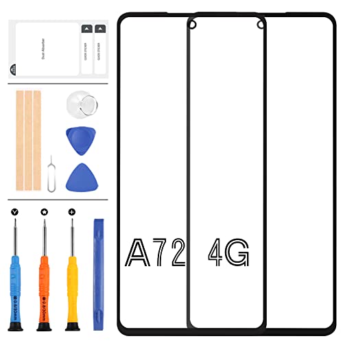 Ersatzbildschirm für Samsung A72 Frontglas A72 4G A725F SM-A725F/DS SM-A725M SM-A725M/DS Glasscheibe Komplette Reparaturteile Kits (kein LCD Touch & Digitizer) von LADYSON