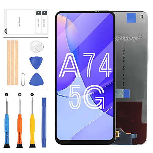 Für OPPO A74 5G LCD-Bildschirm A93 5G PCGM00 Bildschirm Ersatz für A54 5G CPH2195 LCD Dsipaly Touchscreen Digitizer Ersatz Montage CPH2197 CPH2263 mit Werkzeugen (schwarz) von LADYSON