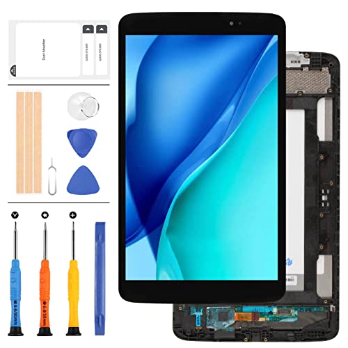 LADYSON Bildschirm Ersatz für LG G Pad 8.3 VK810 8,3 Zoll LCD Display Touchscreen Digitizer Sensor Panel Full Assembly Glas Reparatur Kit mit Gratis Werkzeug (Schwarz mit Rahmen) von LADYSON