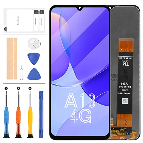 LADYSON Für Samsung Galaxy A13 4G LCD Bildschirm Ersatz SM-A135F Display SM-A135F/DS Touch Digitizer Originalteile SM-A135U1 LCD Vollglas Panel Montage Reparaturset (nicht passend für A13 5G) von LADYSON