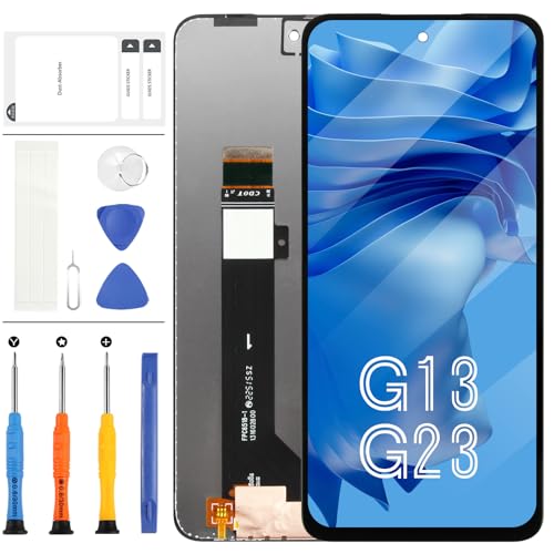 LCD-Bildschirm für Motorola Moto G13/G23 2023, LCD-Display, Touch-interner Digitizer für Moto G13/G23, Ersatzteil, Reparaturteil mit Werkzeugset (schwarz) von LADYSON