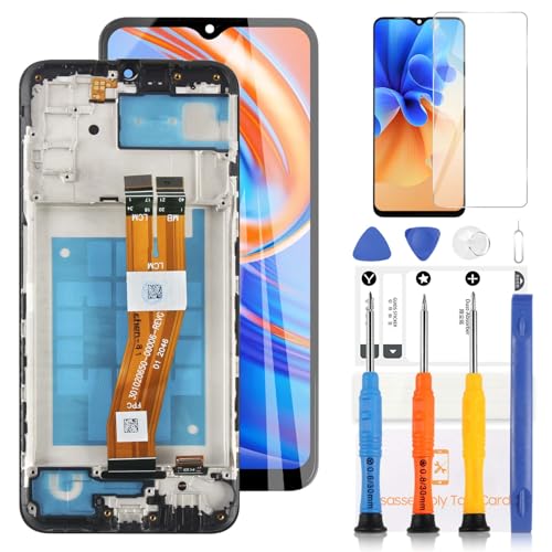 LCD-Display für Samsung Galaxy A03 A035M A035F Ersatzbildschirm SM-A035F SM-A035F/DS LCD-Display Touchscreen Digitizr Assembly Kit Ersatzteile Repiar mit Werkzeugen (Schwarz mit Rahmen) von LADYSON