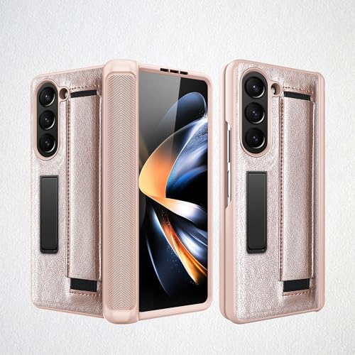 Handy-Klapphülle Compatible with Samsung Galaxy Z Fold 5, stoßfeste Lederhülle mit Armband, [Bildschirmschutz] Rundumschutz, unsichtbare Standabdeckung Compatible with Samsung Galaxy Z Fold 5 Hüllenab von LAHDFKAJ