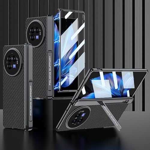 Handy-Klapphülle Kompatibel mit Vivo X Fold 3 Pro Hülle mit magnetischem Scharnierschutz mit integriertem Displayschutz, verstellbarem Ständer, All-Inclusive-Schutzhülle, stoßfester Hülle Hüllenabdeck von LAHDFKAJ