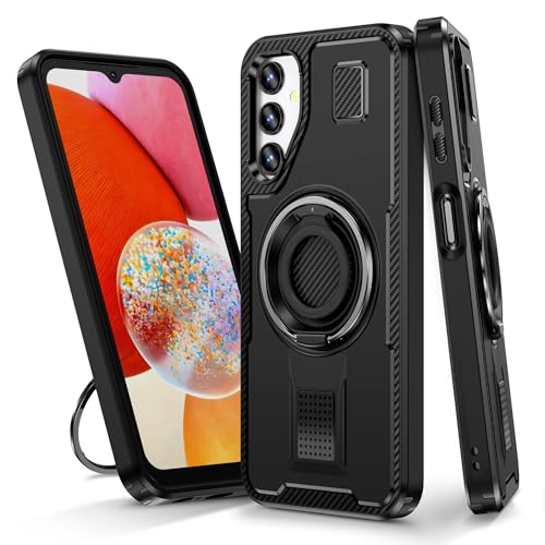 Handyhüllen-Pakete Kompatibel mit Samsung Galaxy A14 5G Hülle, mit drehbarem Ringständer, stoßfester Schutz, robuste Handyhülle, robuste Ganzkörper-Schutzhülle Compatible with Samsung Galaxy A14 5G Hü von LAHDFKAJ